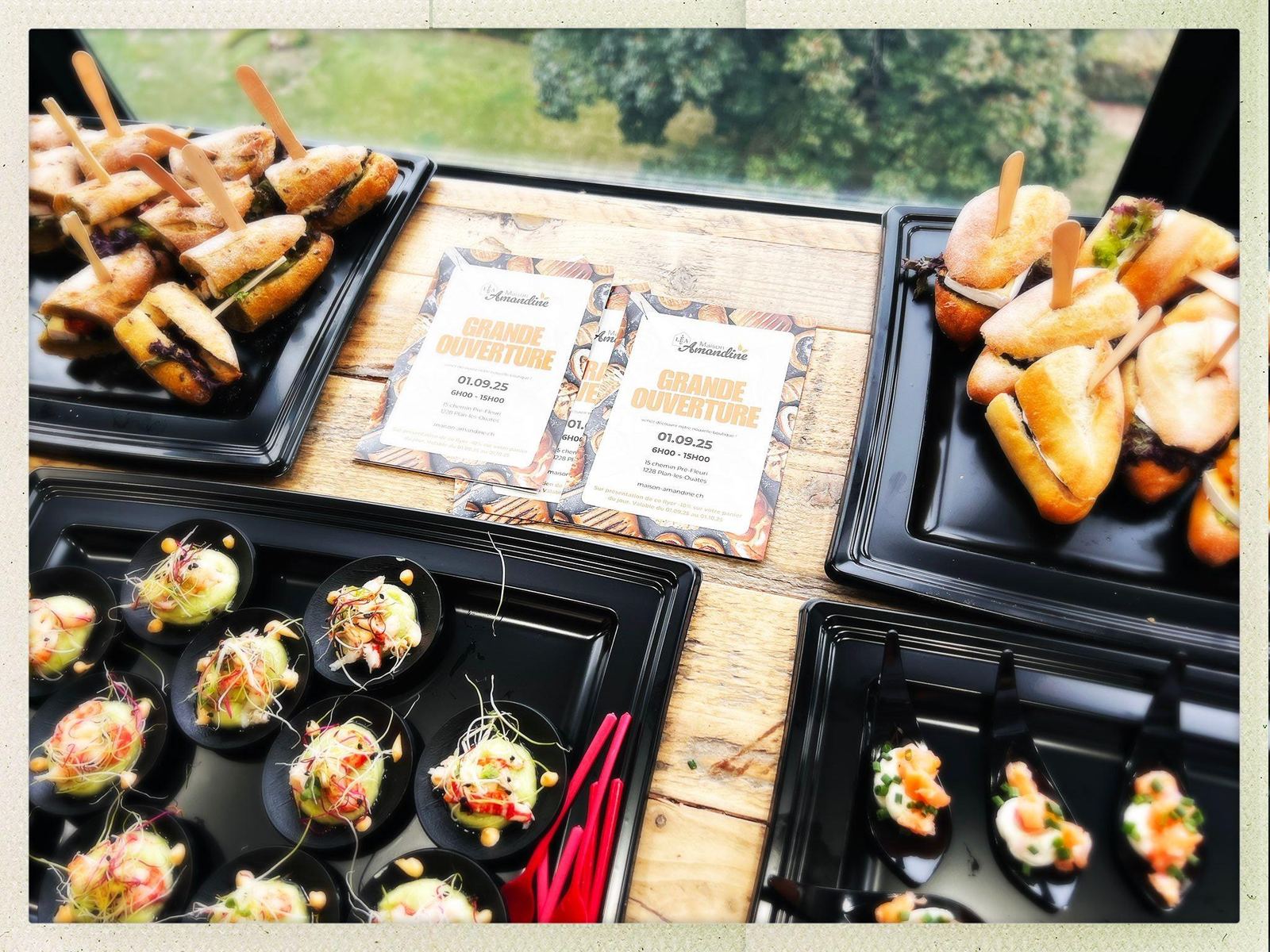 Plateaux de mini sandwiches et verrines Maison Amandine